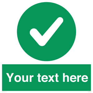 Custom green background, green circle with tick